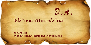 Dénes Almiréna névjegykártya